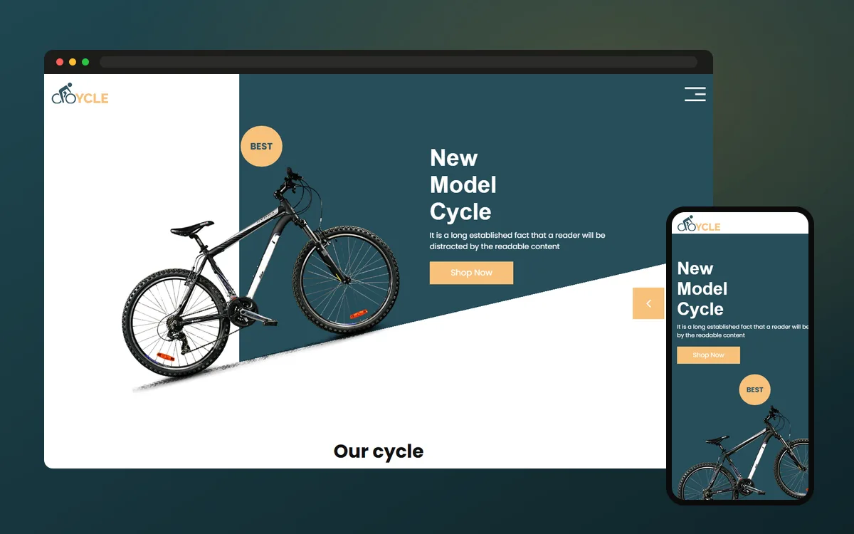 Cycle demo saytının görünüşü